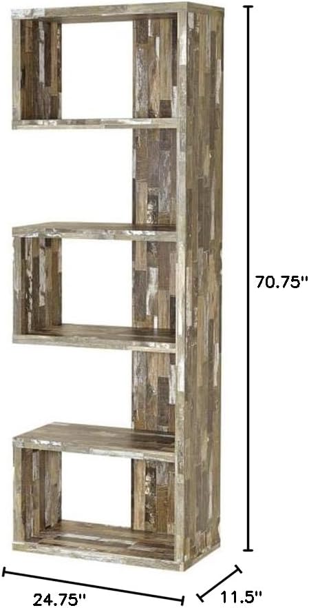 Coaster Home Furnishings Rectangular 5-Tier Bookcase Salvaged Cabin
