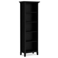 SIMPLIHOME Amherst Bookcase - 70 inch Tall 5-Shelf Solid Wood Bookshelf in Russet Brown, Transitional Storage for Living Room, Study Room or Office with Adjustable Shelves and Tapered Legs