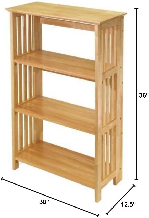 Mission Pine Wood Bookcase (Natural, 36)