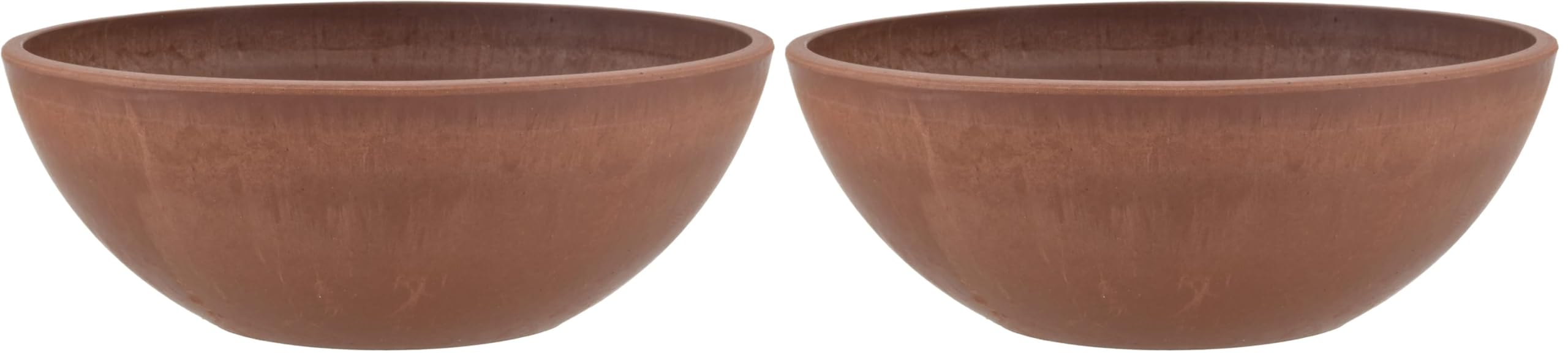 PSW Pot Collection M30DC 12-inch Plastic/Stone/Wood Composite Low Bowl Planter – No Drainage Hole (Drillable), Shallow Indoor/Outer Pot for Succulents, Bonsai, Fairy Gardens, Herbs, Dark Charcoal