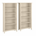 Bush Home Salinas Tall 5 Shelf Bookcase - Set of 2 in Reclaimed Pine, Vertical Office Storage, Bookshelves for Home Workspace, Multi-Purpose Shelving Units