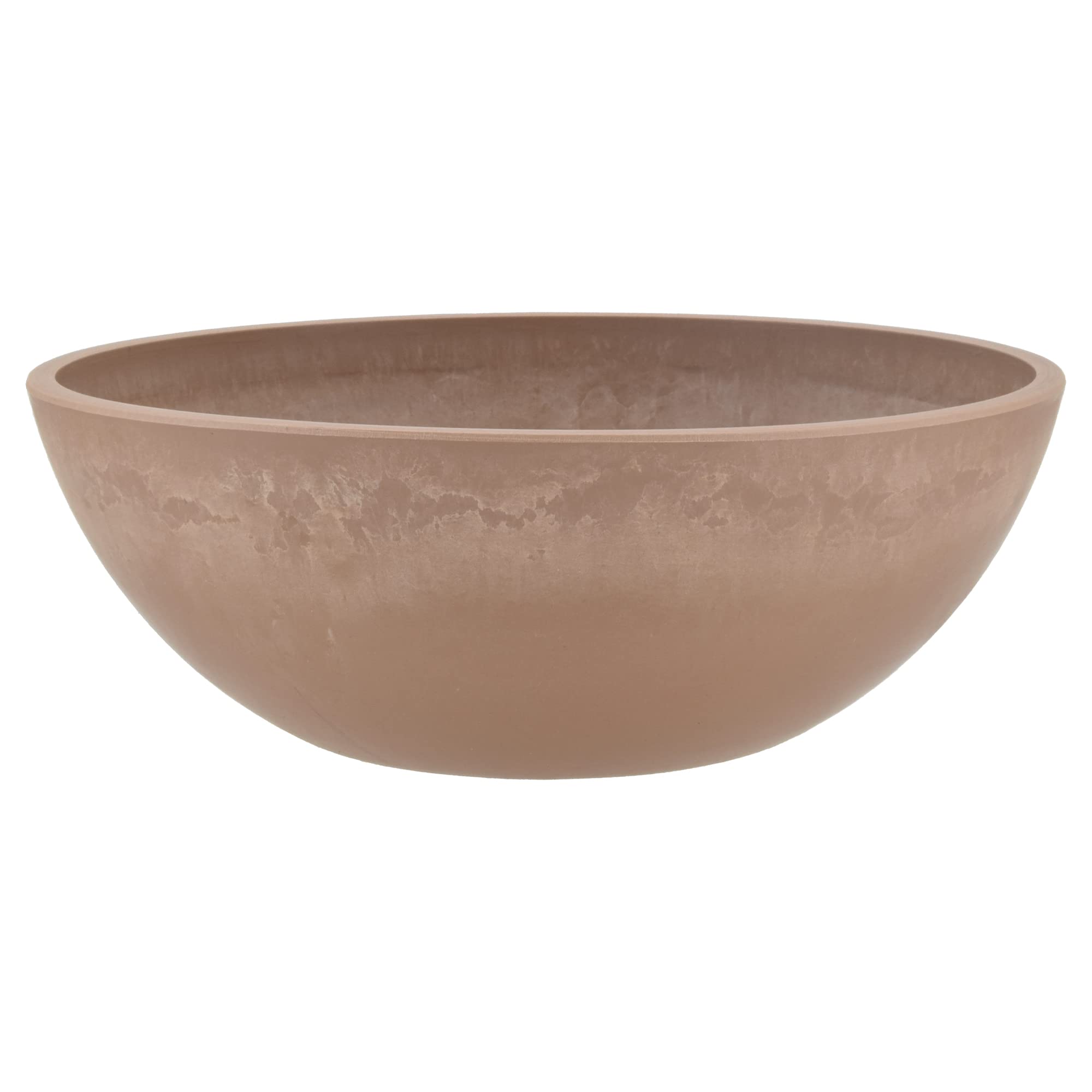 PSW Pot Collection M30DC 12-inch Plastic/Stone/Wood Composite Low Bowl Planter – No Drainage Hole (Drillable), Shallow Indoor/Outer Pot for Succulents, Bonsai, Fairy Gardens, Herbs, Dark Charcoal
