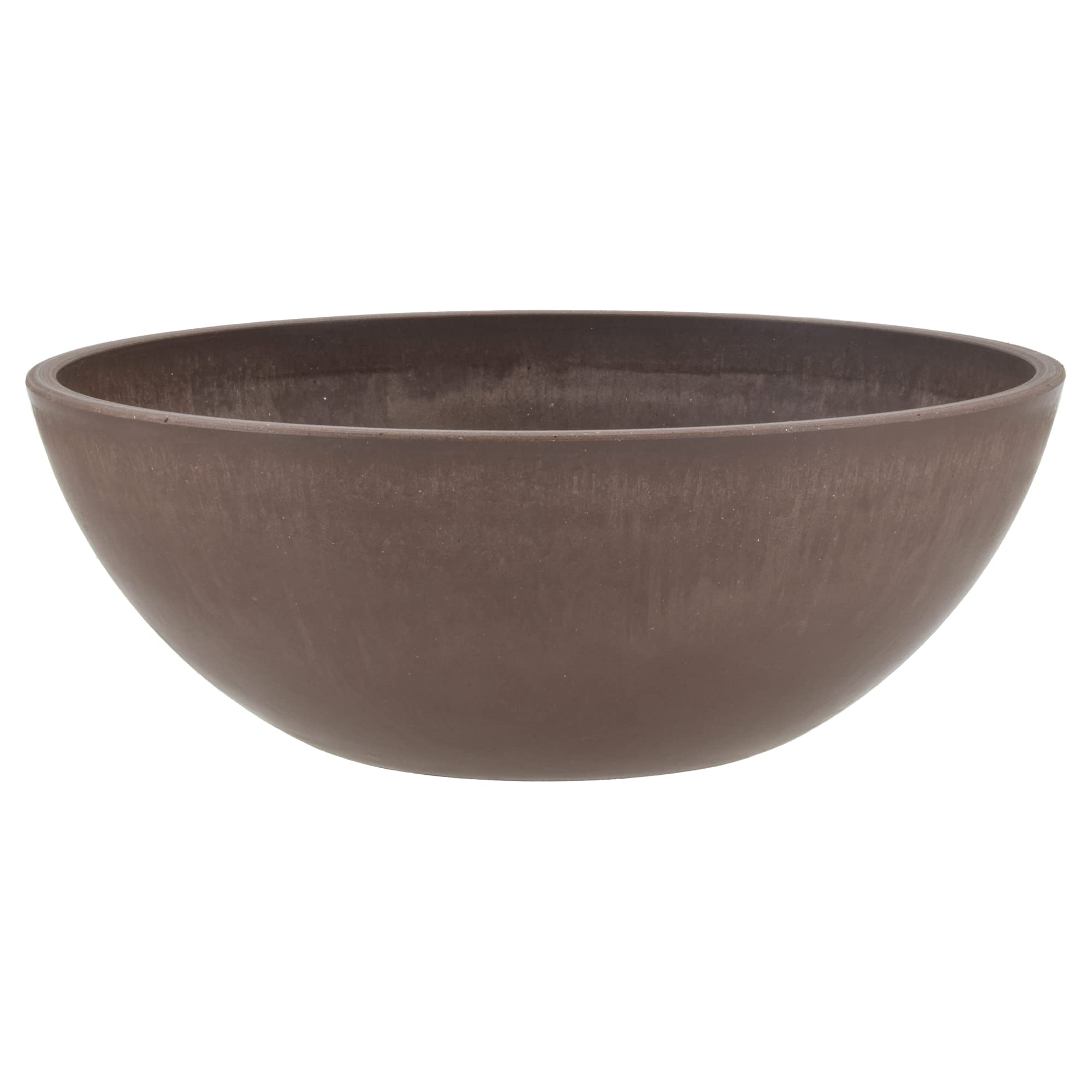 PSW Pot Collection M30DC 12-inch Plastic/Stone/Wood Composite Low Bowl Planter – No Drainage Hole (Drillable), Shallow Indoor/Outer Pot for Succulents, Bonsai, Fairy Gardens, Herbs, Dark Charcoal