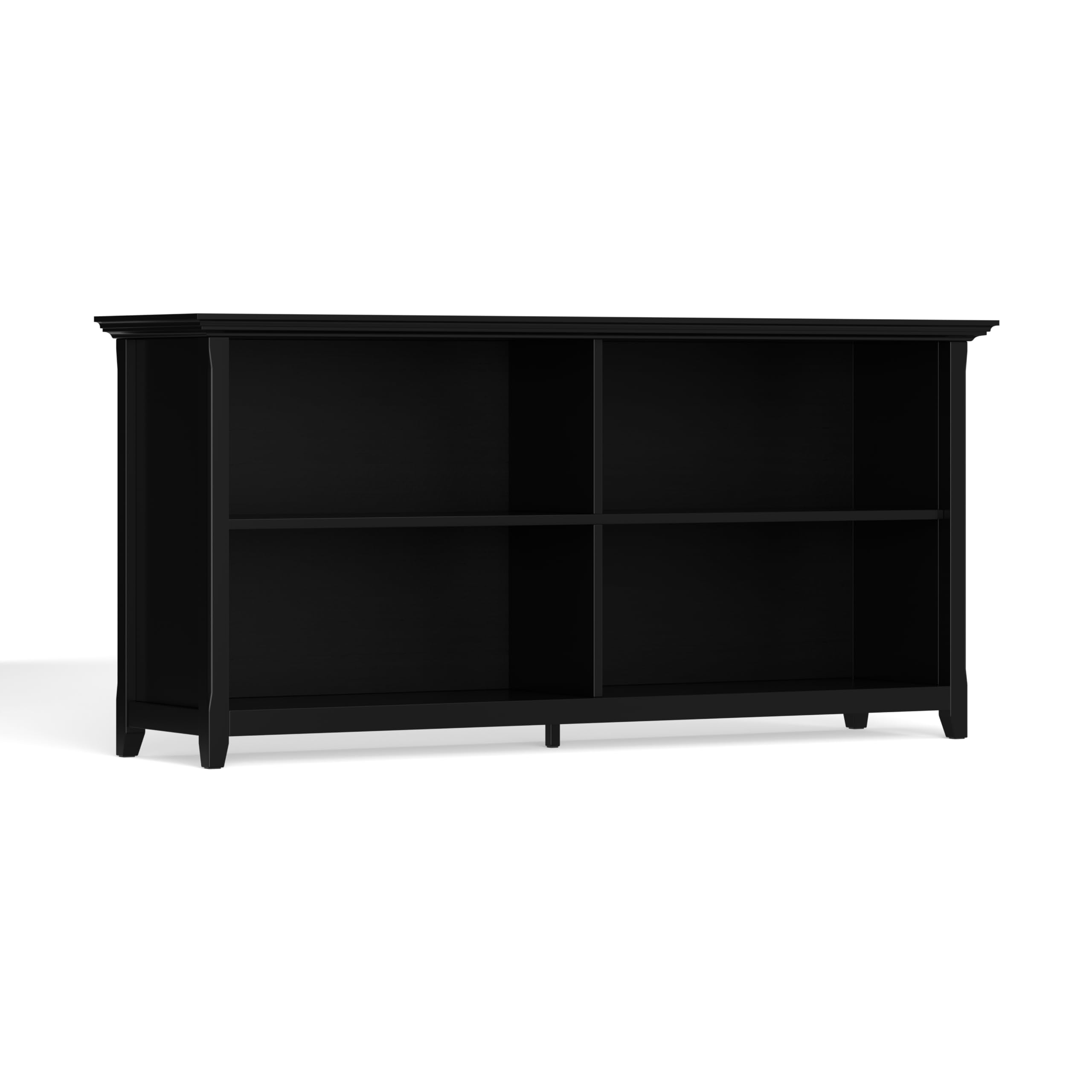 SIMPLIHOME Amherst Bookcase - 70 inch Tall 5-Shelf Solid Wood Bookshelf in Russet Brown, Transitional Storage for Living Room, Study Room or Office with Adjustable Shelves and Tapered Legs