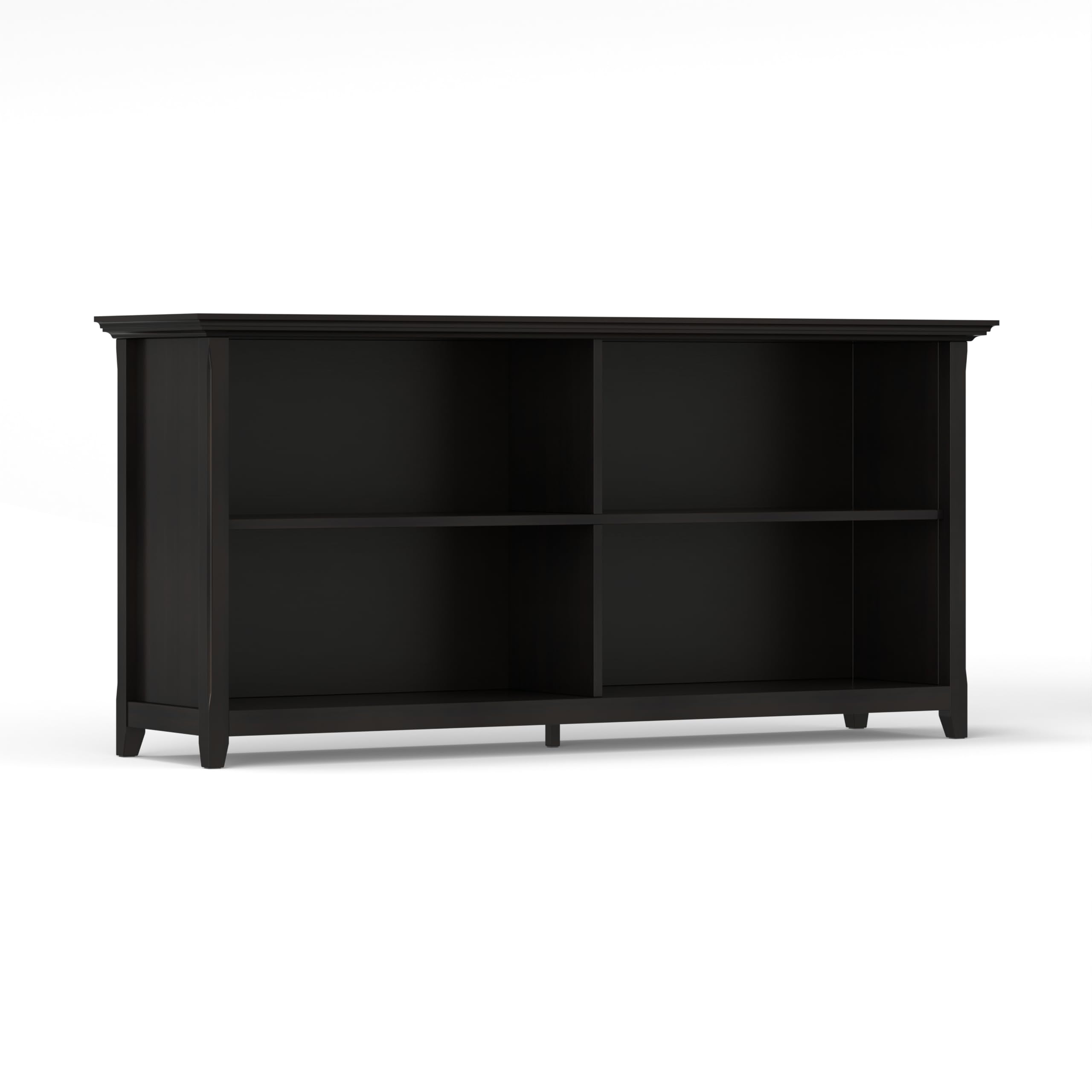 SIMPLIHOME Amherst Bookcase - 70 inch Tall 5-Shelf Solid Wood Bookshelf in Russet Brown, Transitional Storage for Living Room, Study Room or Office with Adjustable Shelves and Tapered Legs