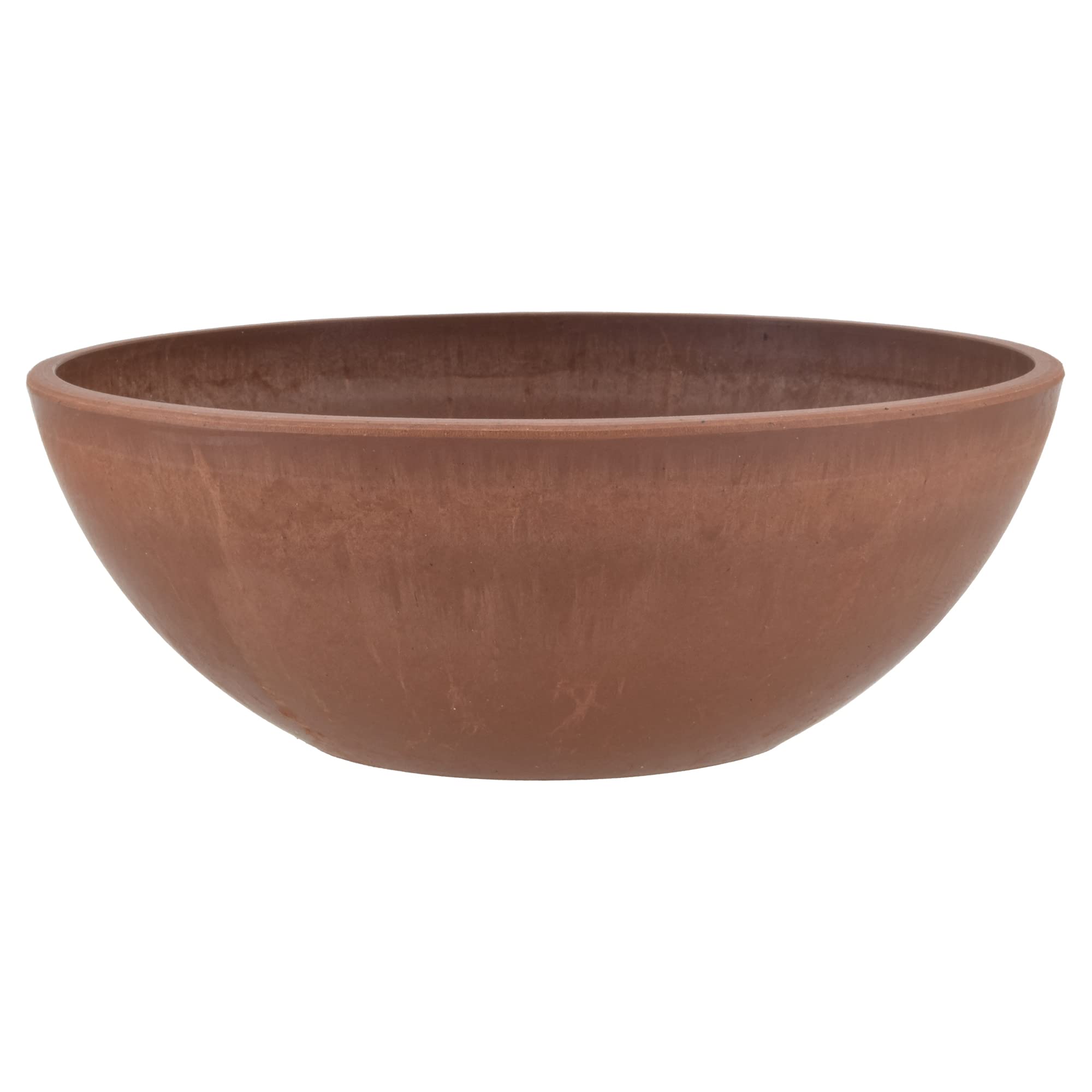 PSW Pot Collection M30DC 12-inch Plastic/Stone/Wood Composite Low Bowl Planter – No Drainage Hole (Drillable), Shallow Indoor/Outer Pot for Succulents, Bonsai, Fairy Gardens, Herbs, Dark Charcoal