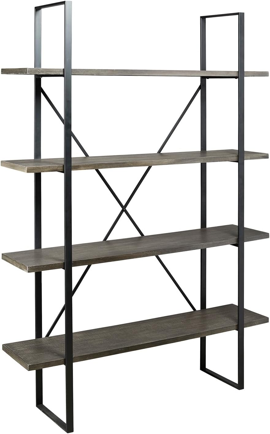 Signature Design by Ashley Forestmin Vintage 4 Tier Wood Bookcase, Light Brown