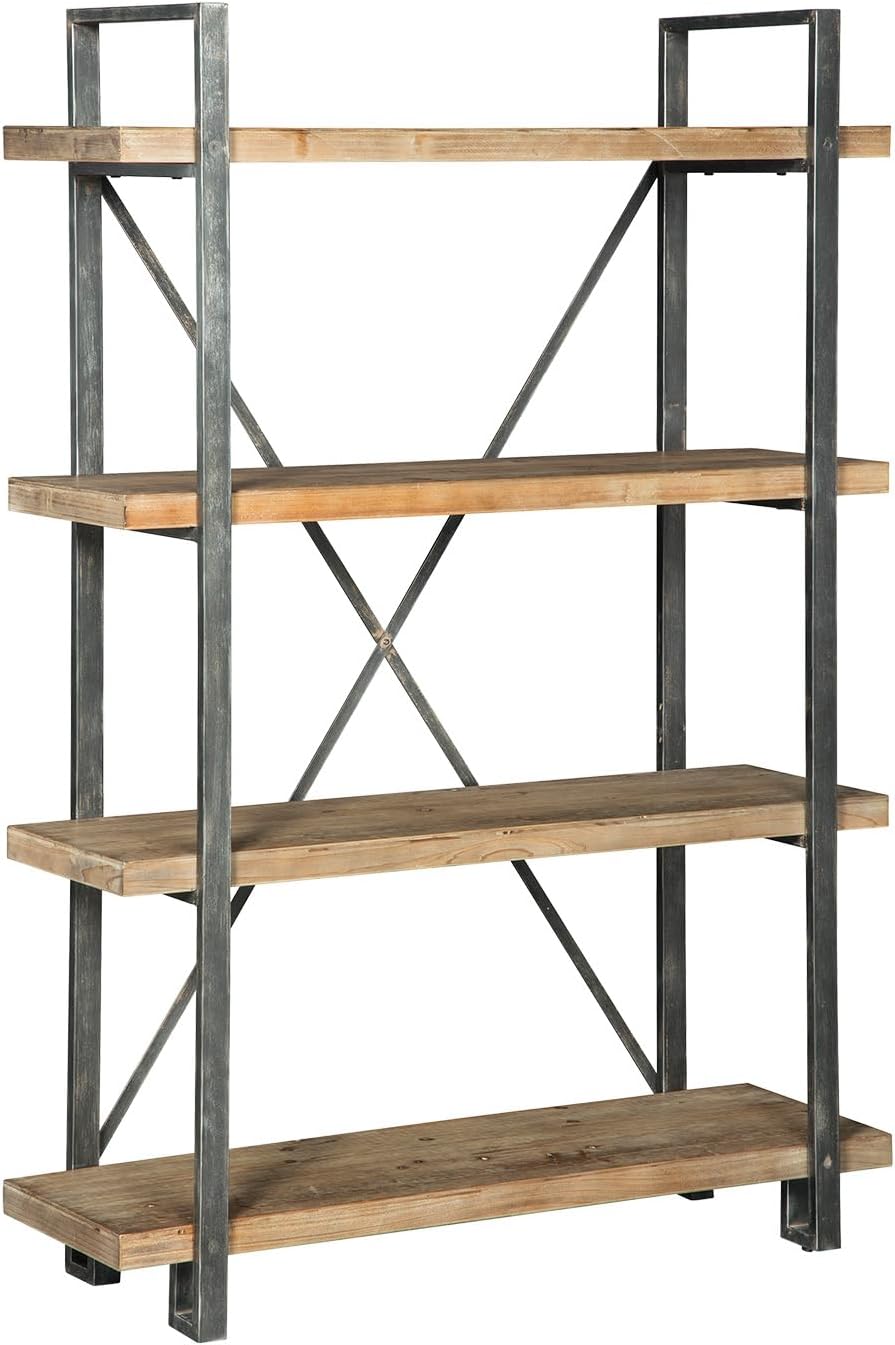 Signature Design by Ashley Forestmin Vintage 4 Tier Wood Bookcase, Light Brown