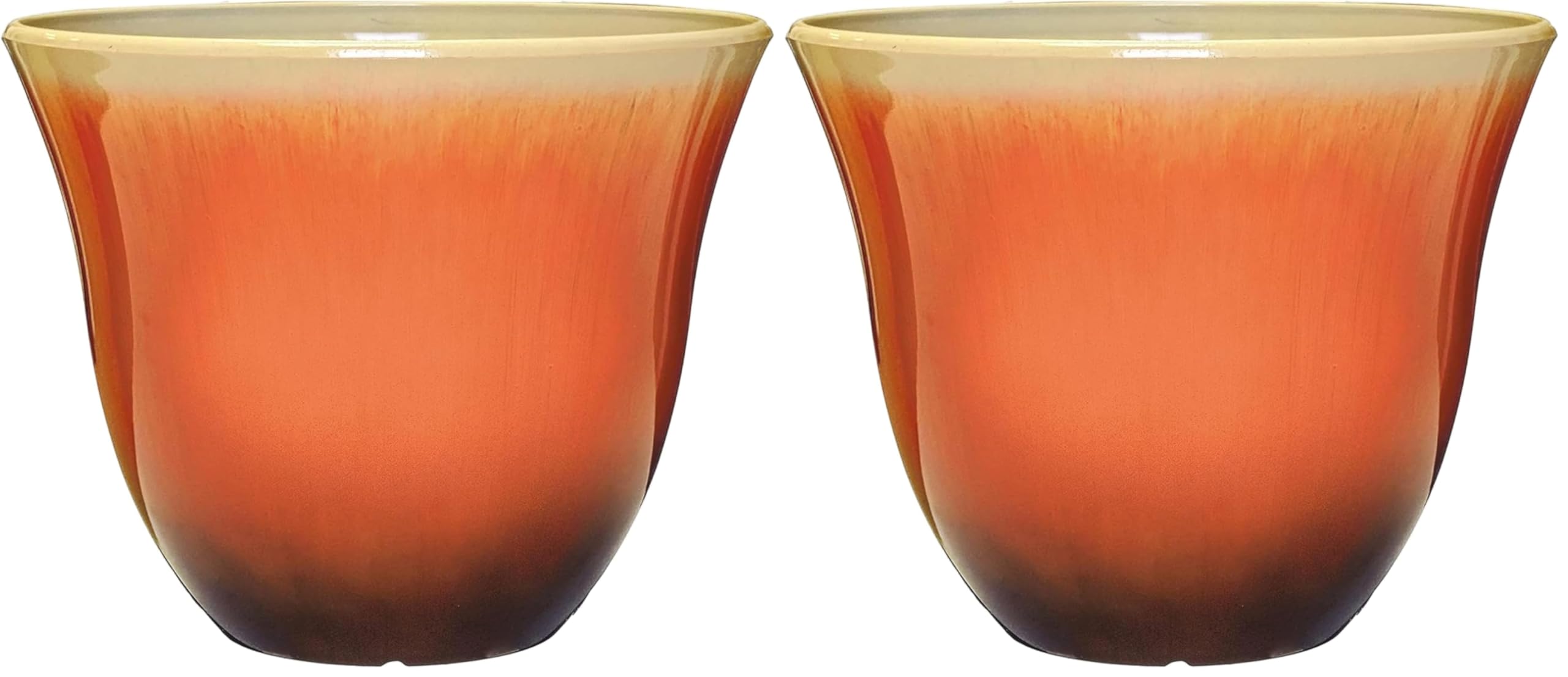 Classic Home and Garden Honeysuckle Resin Planters - Lightweight Indoor & Outdoor Plant Pots - UV-Resistant Plastic Flower Pots - Pot Planters for Flowers & Herbs (15" Tequila Sunrise)