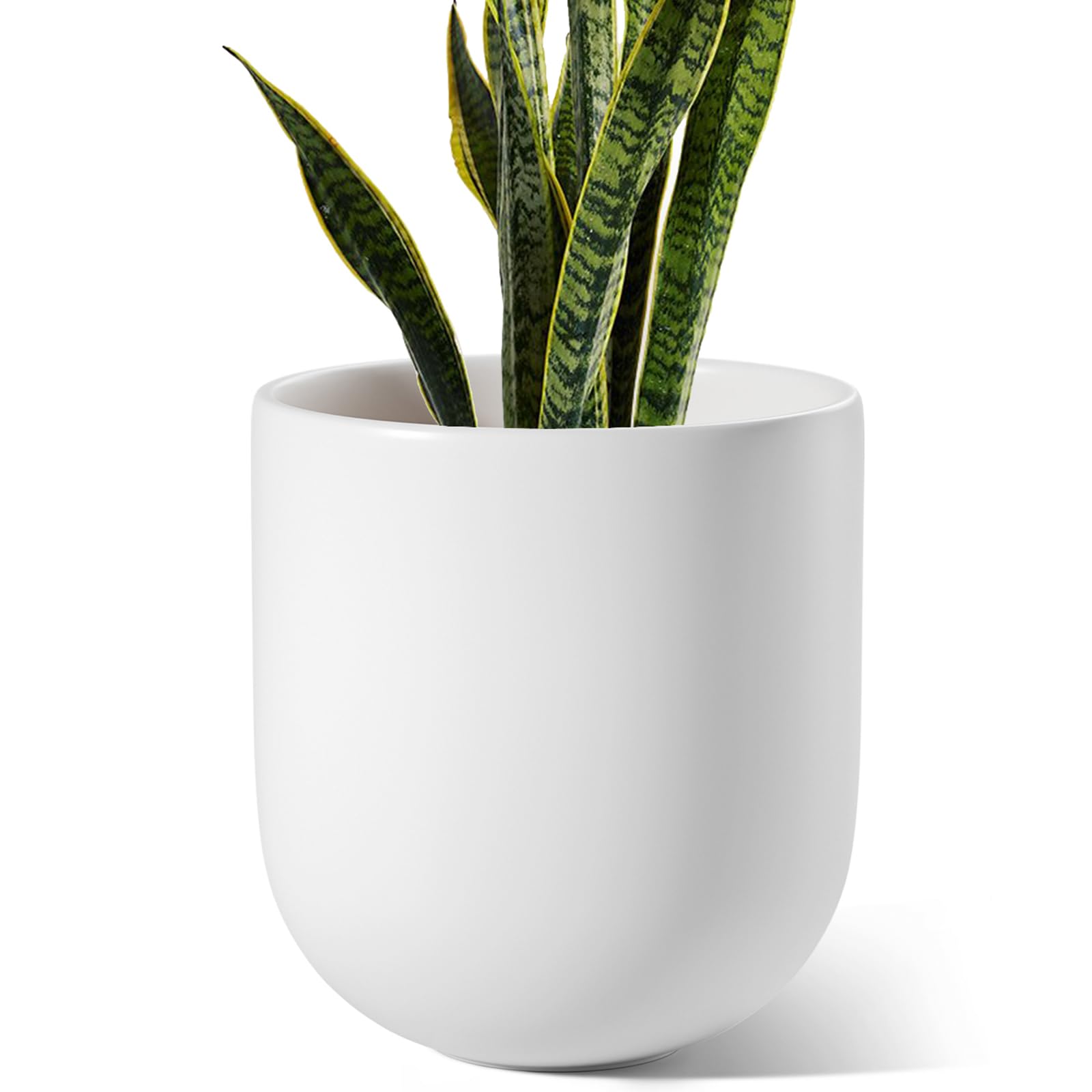 LE TAUCI 12 Inch Pots for Plants, Ceramic Large Planters for Indoor Plants, Indoor Plant Pots for Home Garden Patio Office, Planter Pots with Drainage Hole and Rubber Plug, Neutral Gray