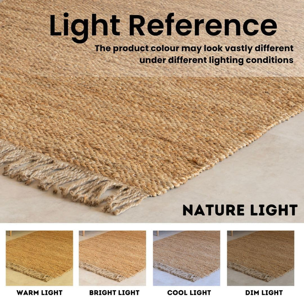 HOMEMONDE Chunky Braided Jute Area Rug 6x9 ft Rectangle Boho Home Décor Indoor Rug - Natural Handcrafted Farmhouse Style Rug for Bedroom, Living Room, Dining Room Kitchen, and Hallway