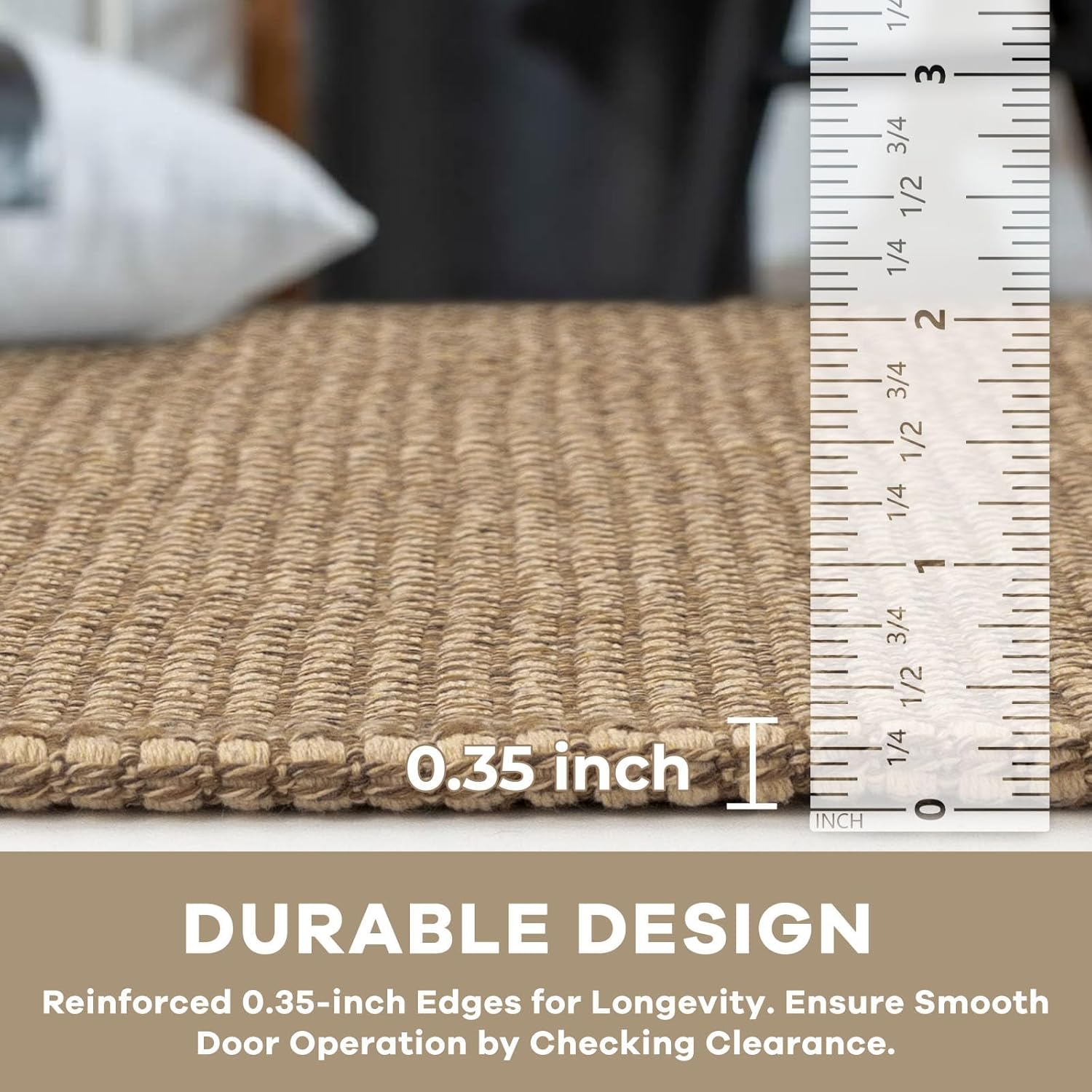KOZYFLY Boho Rugs for Entryway 3x5 ft Washable Area Rug Non Slip Rubber Backed Entry Rug Woven Indoor Door Mat Cotton Kitchen Rugs Floor Carpet for Entryway, Foyer, Backdoor, Tan/Orange/Brown
