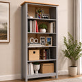 From the Tree Furniture 63" Solid Pine Shaker Bookcase — Narrow 14" Depth with 4 Adjustable Shelves — Holds 50 lbs Per Shelf — Anti-Tip Anchor Included — Real Wood Bookshelf for Home, Office & Kids