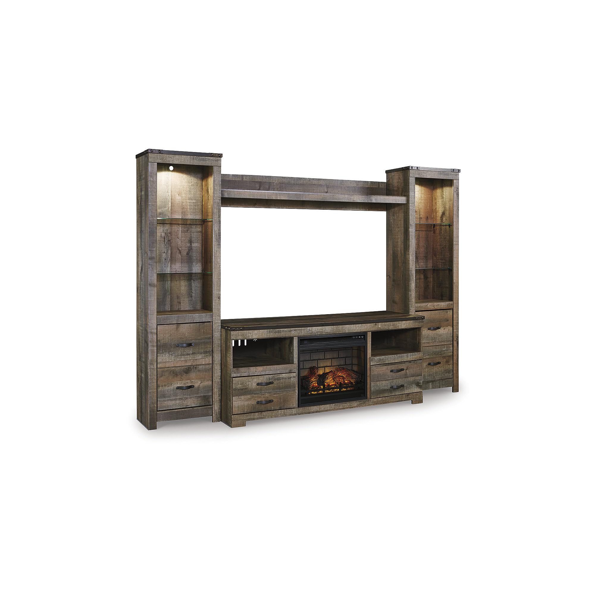 Signature Design by Ashley Wynnlow Rustic Pier-Style 72" Bookcase, Grayish Brown