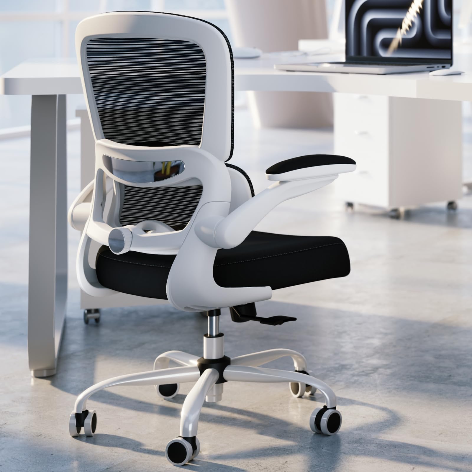 TRALT Office Chair - Ergonomic Desk Chair with Adjustable Lumbar Support, Mesh Computer Chair, Executive Chairs for Home Office Comfortable Lumbar Support (Black)