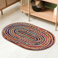 Hand Woven Braided Jute Area Rug 4x6 Feet Oval - Rustic Farmhouse Boho Accent Rug for Living Room Bedroom Kitchen Entryway Floor Mats - Ideal for High Traffic Areas 100% Natural Jute