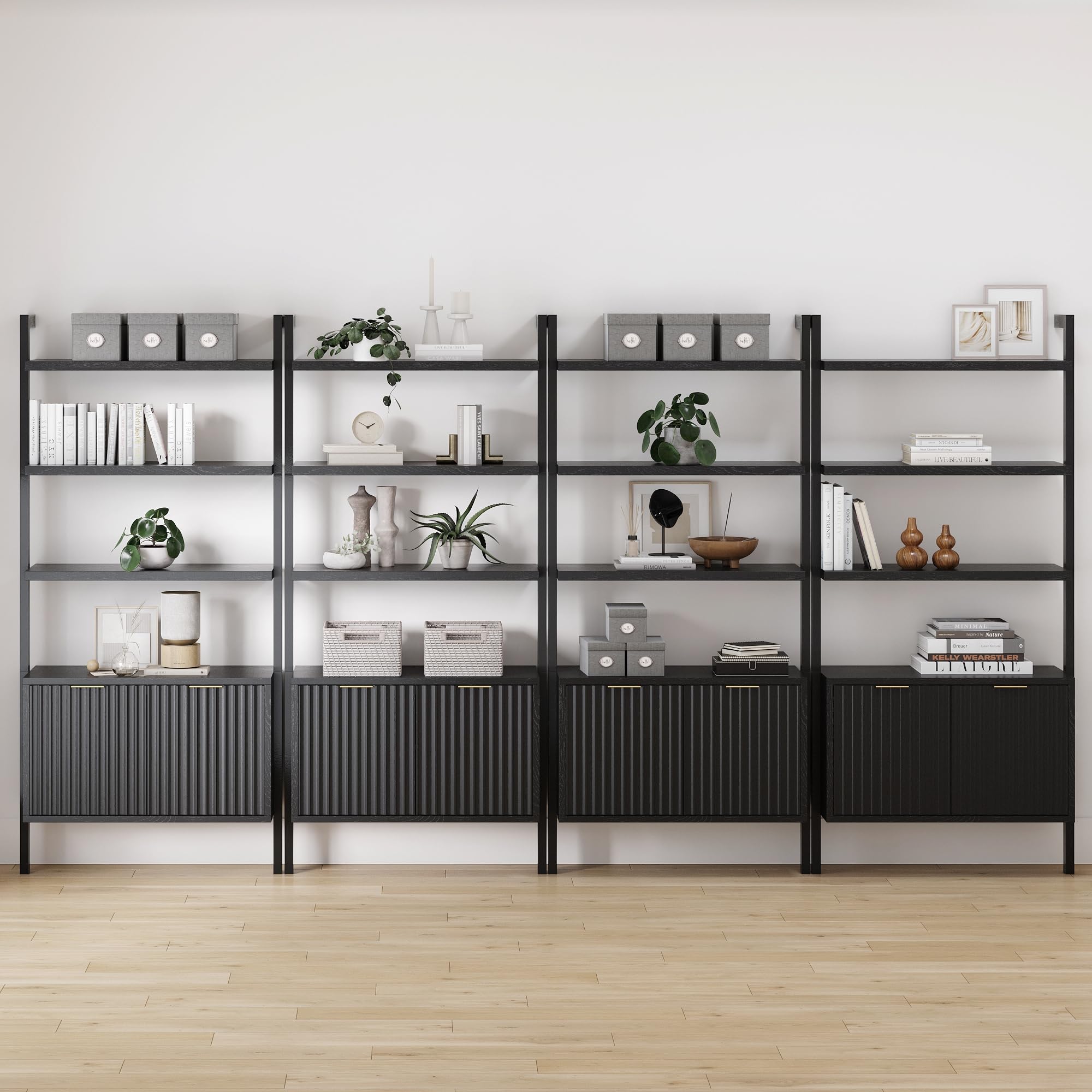 Nathan James Beacon Bohemian 5 Tier Bookshelf, Wall Mounted Bookcase, Solid Wood Bookshelf in Warm Pine