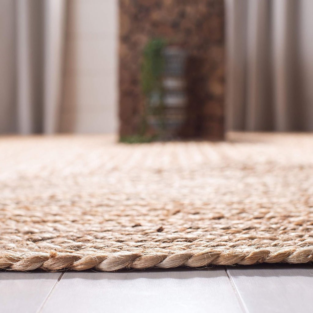 SAFAVIEH Area Rug 6x9 - Cape Cod Collection - Natural Brown, Handmade Braided Flat Weave Jute (CAP252A)