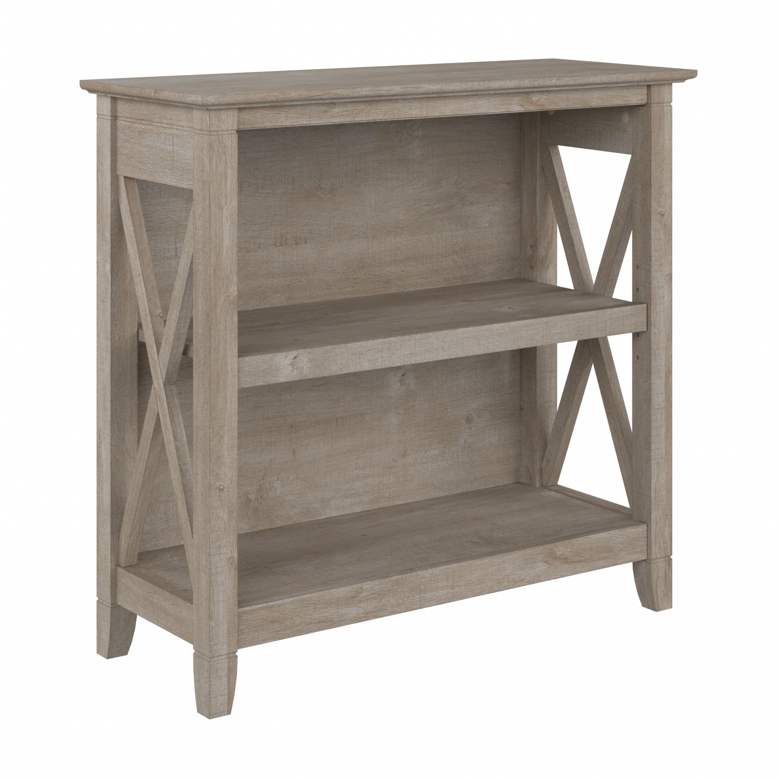 Bush Home Tall 5 Shelf Bookcase for Living Room or Home Office, Large Bookshelf, Modern Farmhouse Style, Key West Collection, Reclaimed Pine