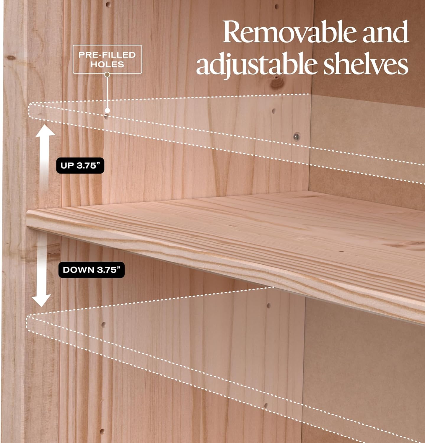 From the Tree Furniture 63" Solid Pine Shaker Bookcase — Narrow 14" Depth with 4 Adjustable Shelves — Holds 50 lbs Per Shelf — Anti-Tip Anchor Included — Real Wood Bookshelf for Home, Office & Kids