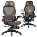 ELABEST X100 Ergonomic Mesh Office Chair with Footrest, Big and Tall Hone Desk Chair with 5D Flip-Up Arms, Adjustable 3D Lumbar Support,Gaming & Executive Computer Chairs