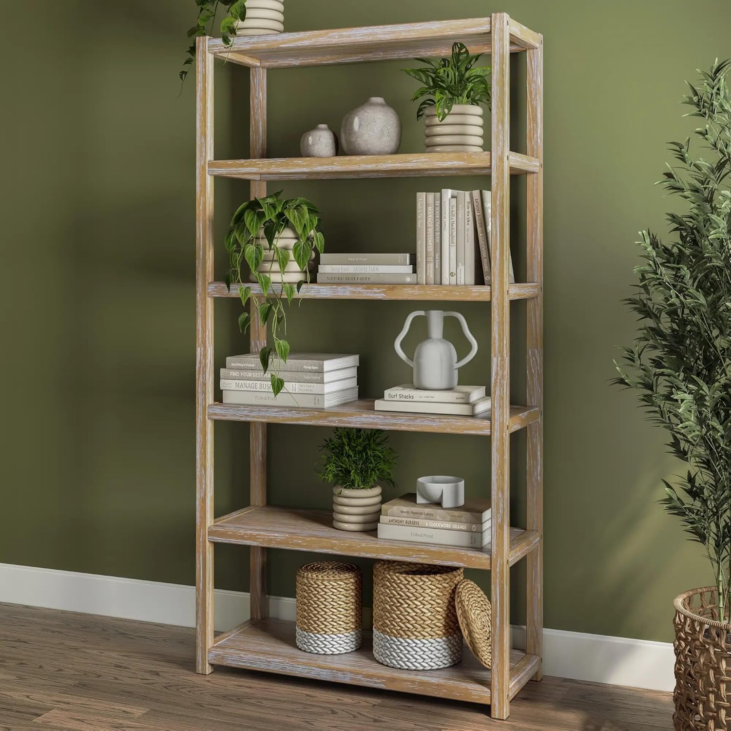 Grain Wood Furniture Greenport 72" Bookcase - Brushed Driftwood