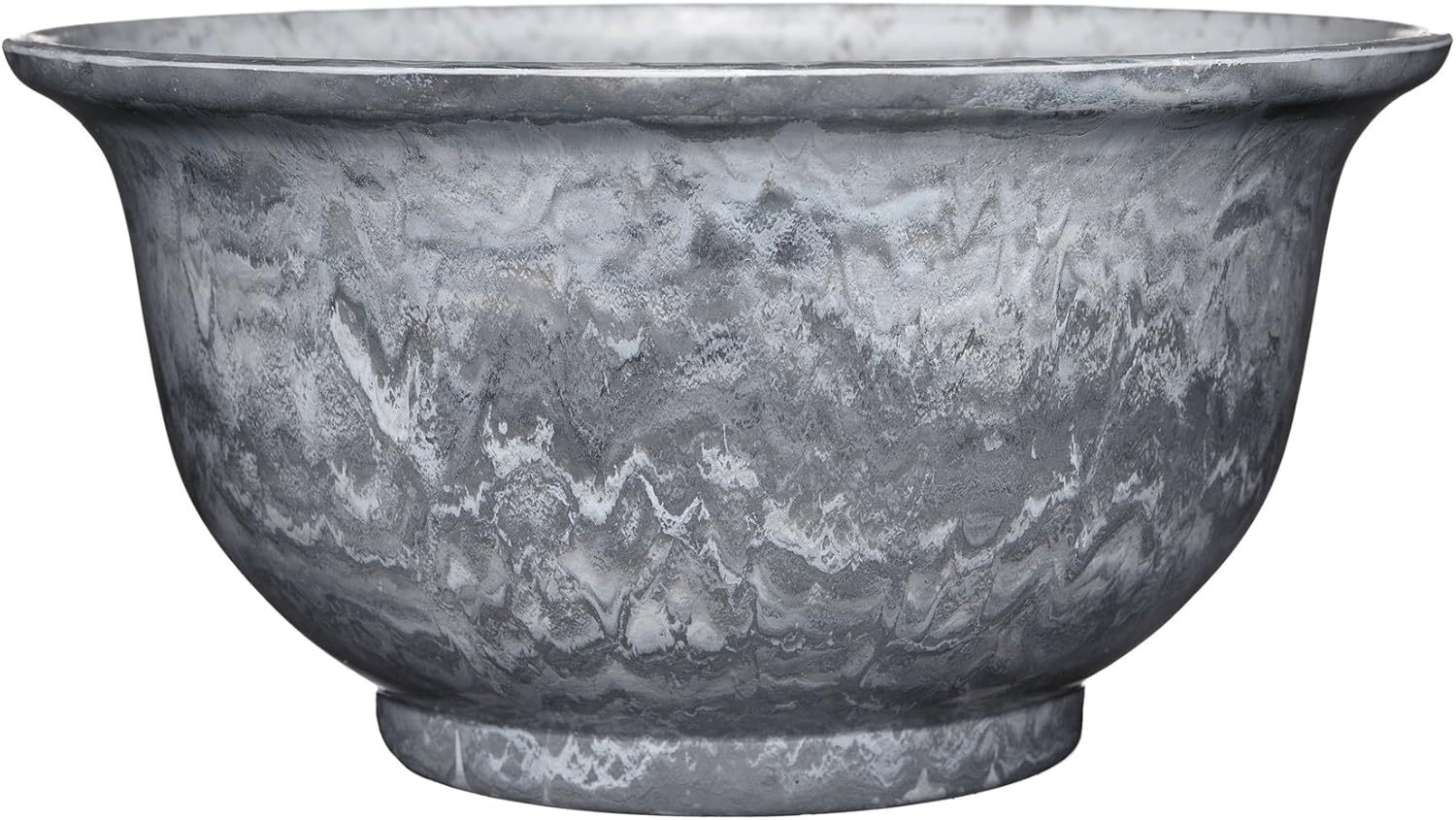 Classic Home and Garden Venetian Deep Bowl 12.5" Planter, Gray Granite
