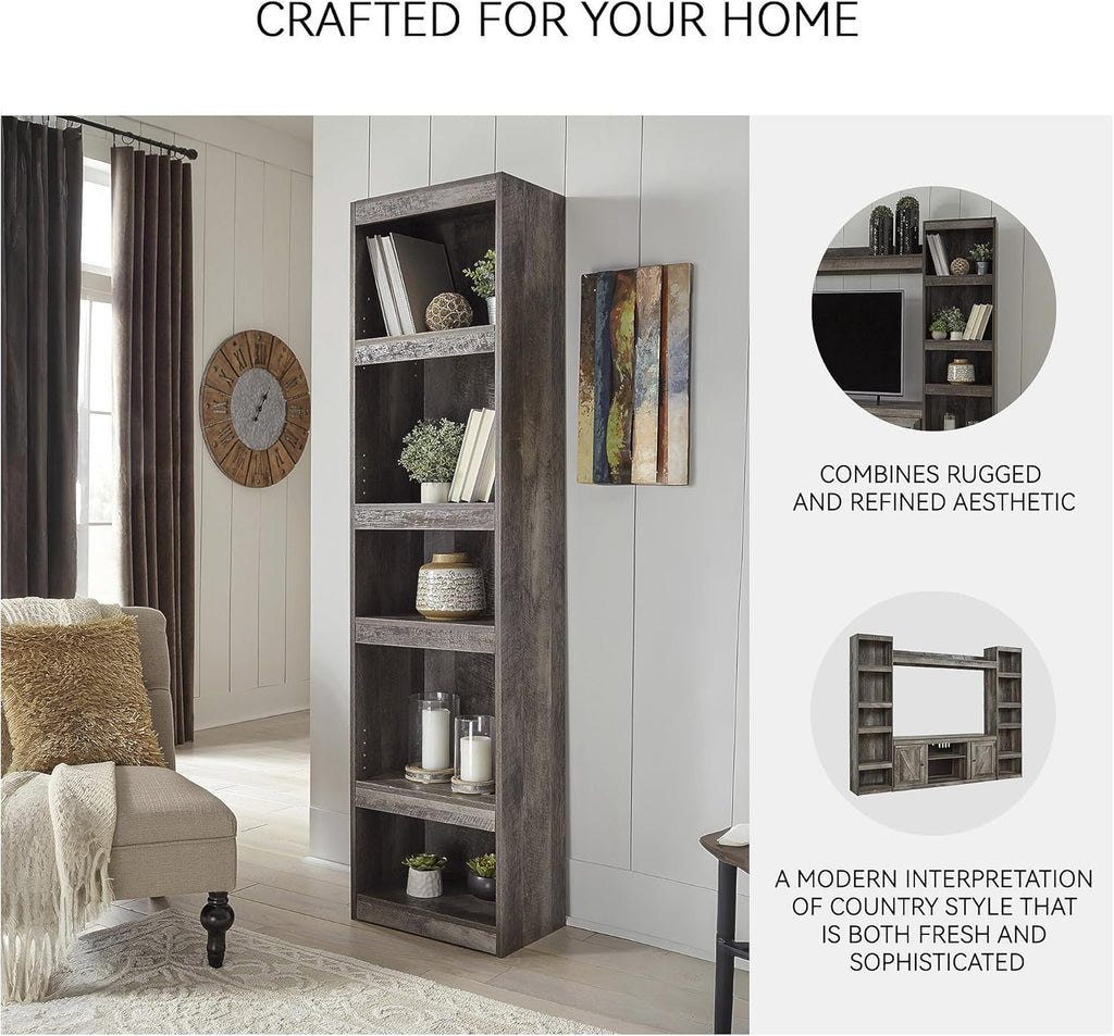 Signature Design by Ashley Wynnlow Rustic Pier-Style 72" Bookcase, Grayish Brown