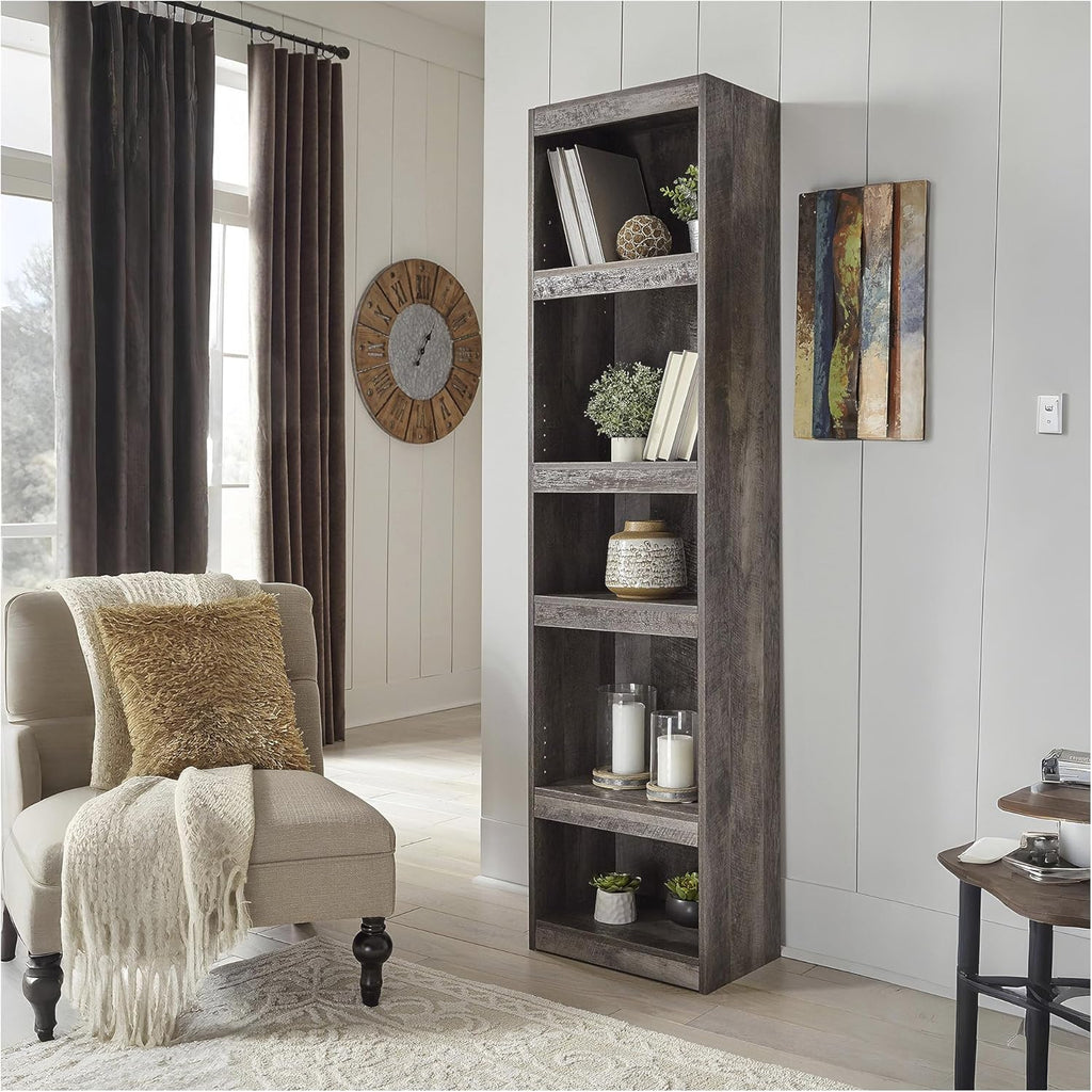 Signature Design by Ashley Wynnlow Rustic Pier-Style 72" Bookcase, Grayish Brown