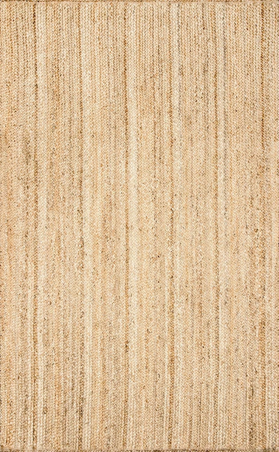 nuLOOM 6x9 Rigo Jute Hand Woven Area Rug, Natural, Solid Farmhouse Design, Natural Fiber, For Bedroom, Living Room, Dining Room, Hallway, Office, Kitchen, Entryway
