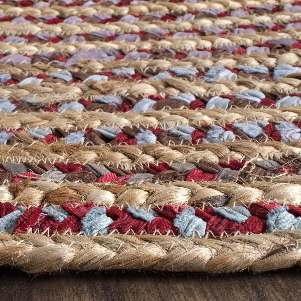 SAFAVIEH Cape Cod Collection Area Rug - 6' x 9' Oval, Natural & Multi, Handmade Boho Braided Jute, Ideal for High Traffic Areas in Living Room, Bedroom (CAP251A)