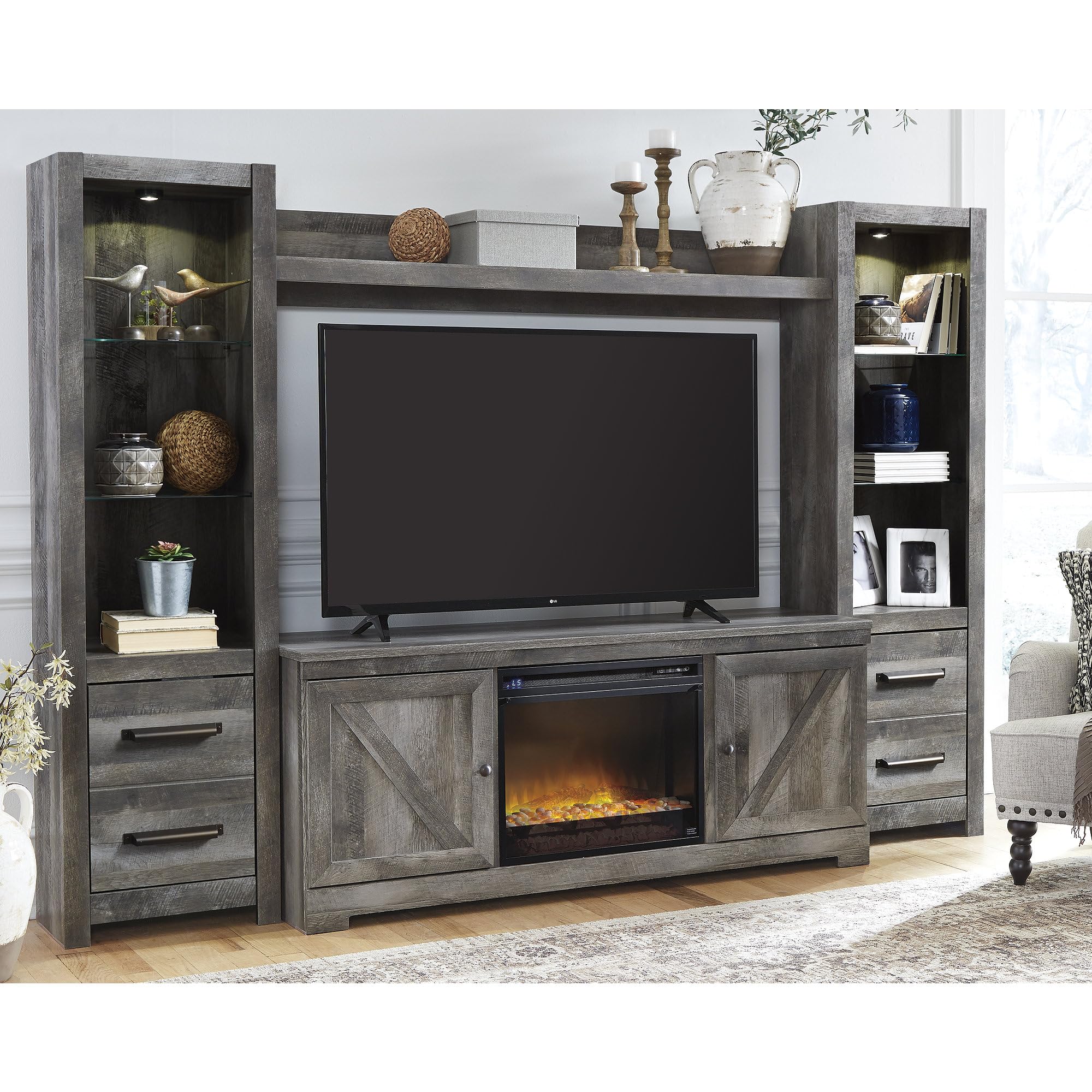 Signature Design by Ashley Wynnlow Rustic Pier-Style 72" Bookcase, Grayish Brown