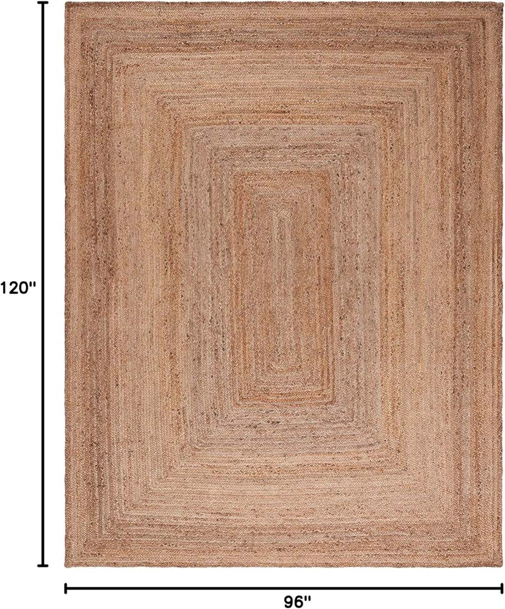 SAFAVIEH Area Rug 8x10 - Cape Cod Collection - Large - Natural Brown, Handmade Braided Flat Weave Jute (CAP252A)