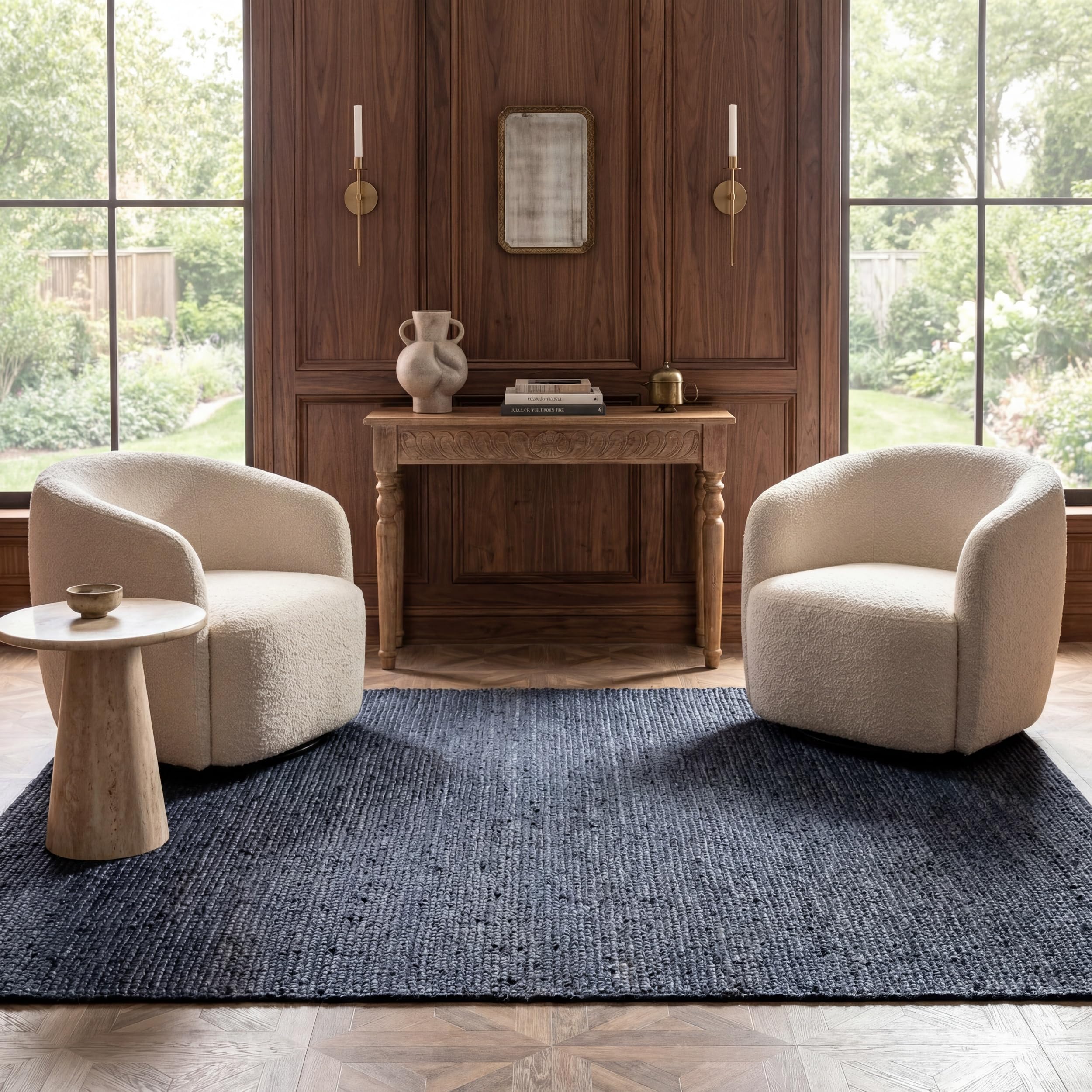 nuLOOM 6x9 Rigo Jute Hand Woven Area Rug, Natural, Solid Farmhouse Design, Natural Fiber, For Bedroom, Living Room, Dining Room, Hallway, Office, Kitchen, Entryway