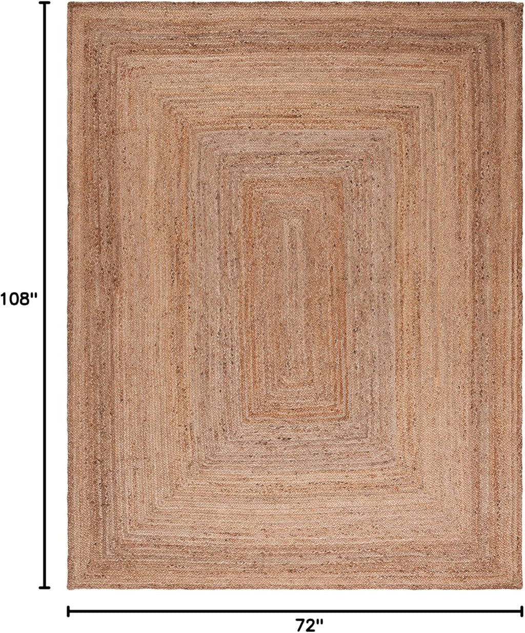 SAFAVIEH Area Rug 6x9 - Cape Cod Collection - Natural Brown, Handmade Braided Flat Weave Jute (CAP252A)
