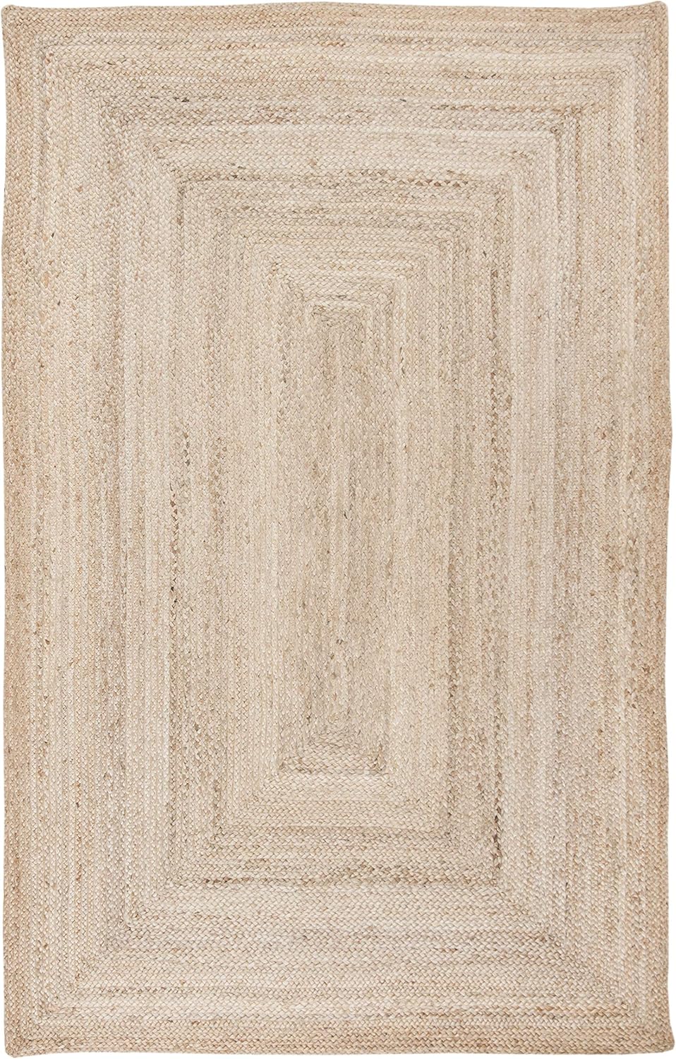 SAFAVIEH Area Rug 6x9 - Cape Cod Collection - Natural Brown, Handmade Braided Flat Weave Jute (CAP252A)