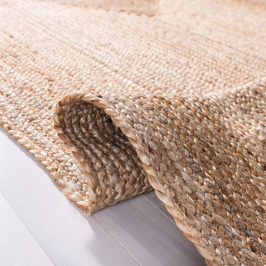 SAFAVIEH Area Rug 6x9 - Cape Cod Collection - Natural Brown, Handmade Braided Flat Weave Jute (CAP252A)