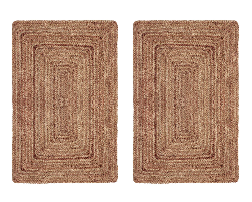 COTTON CRAFT Jute Chindi Braid Rag Rug - Boho Farmhouse Rustic Area Accent Throw Rug - Handwoven Reversible Natural Recycled Cotton - Living Room Den Study Home Décor Gift - 4 Feet Round - Multi Color