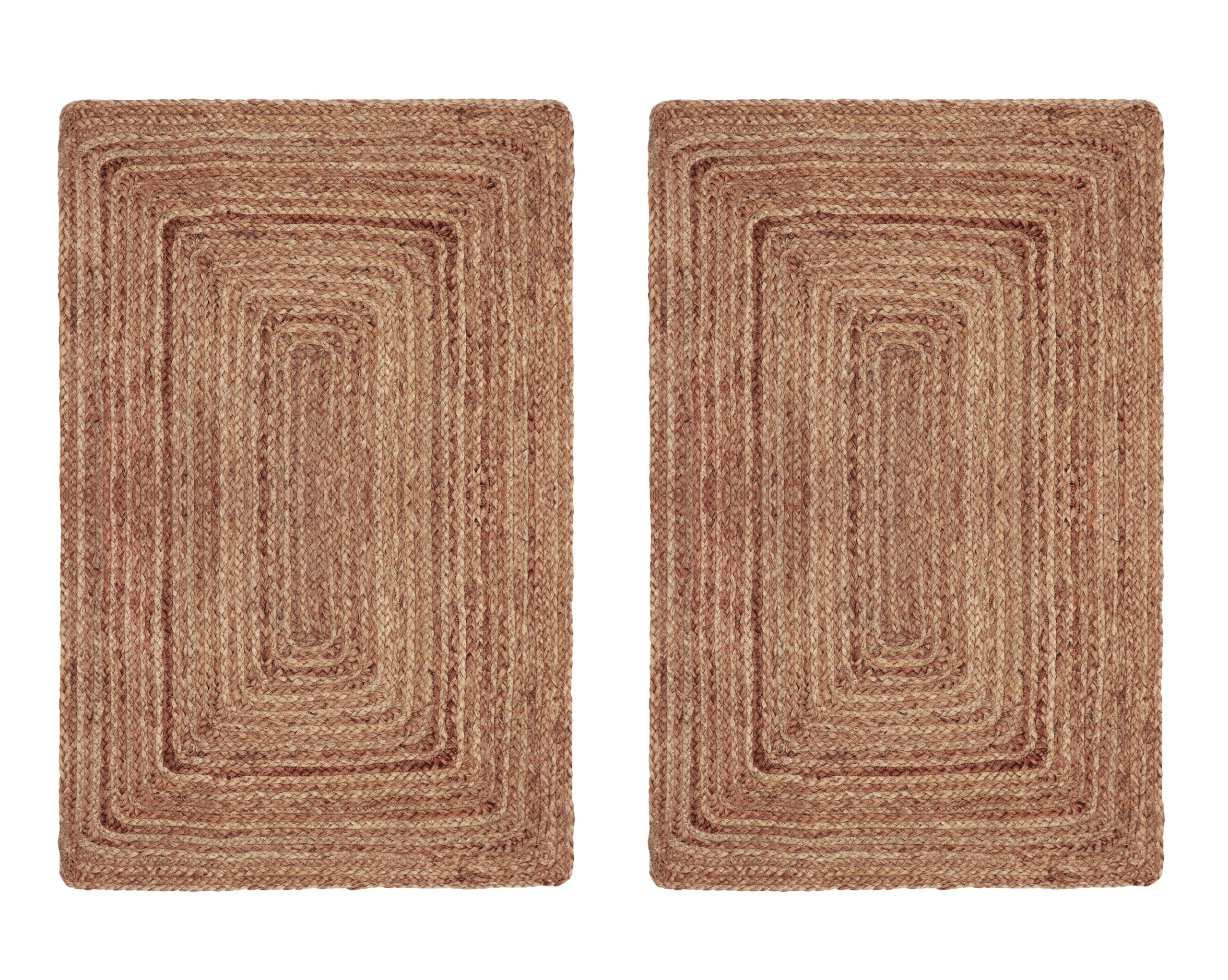 COTTON CRAFT Jute Chindi Braid Rag Rug - Boho Farmhouse Rustic Area Accent Throw Rug - Handwoven Reversible Natural Recycled Cotton - Living Room Den Study Home Décor Gift - 4 Feet Round - Multi Color