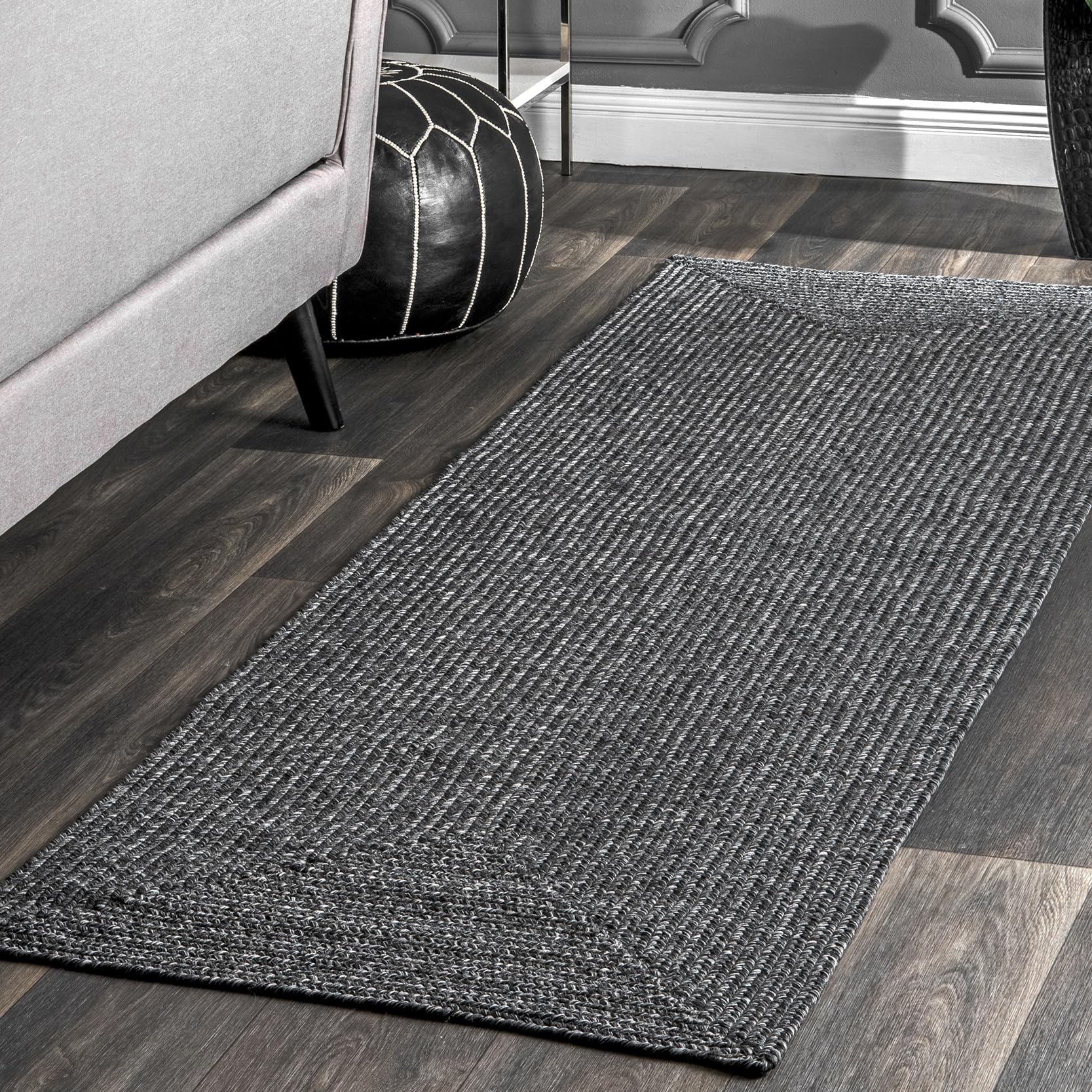 nuLOOM 5' x 8' Solid Hand Braided Indoor/Outdoor Area Rug, Pet-Friendly, High Traffic, Weather Resistant, for Patio, Balcony, Bedroom, Living Room, Dining Room, Wynn Tan