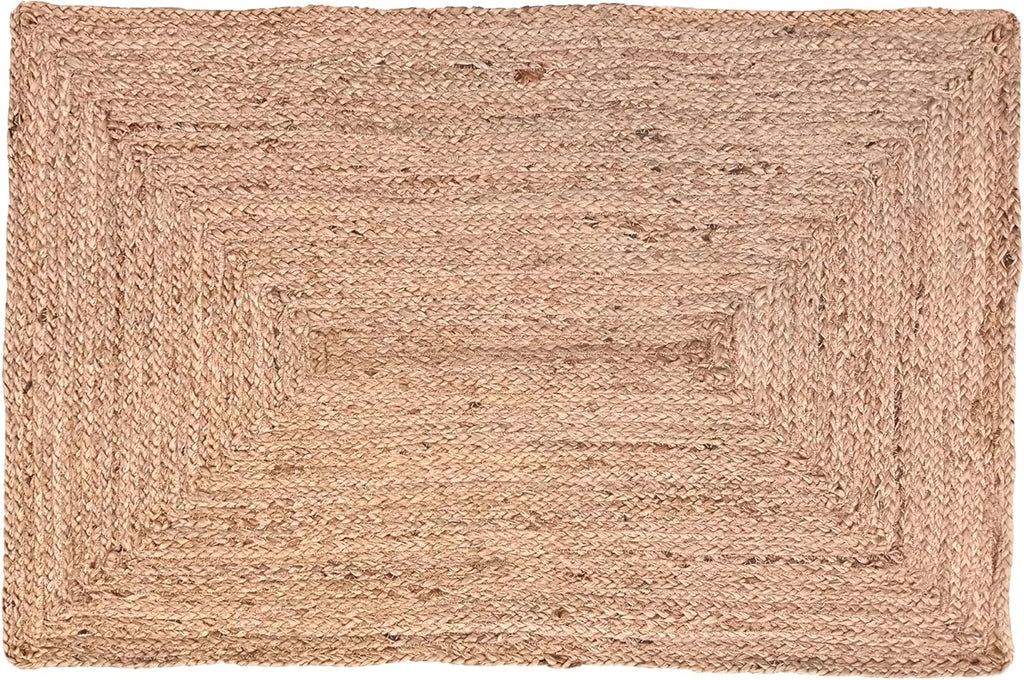 Ramanta Home Hand Woven Jute Braided Rug 2'x3' - Natural, Boho Reversible Floor Carpet for Living Room, Farmhouse Accent Rugs for Kitchen, Nursery, Kids Room, Bedroom, Patio - 24X36 Inch