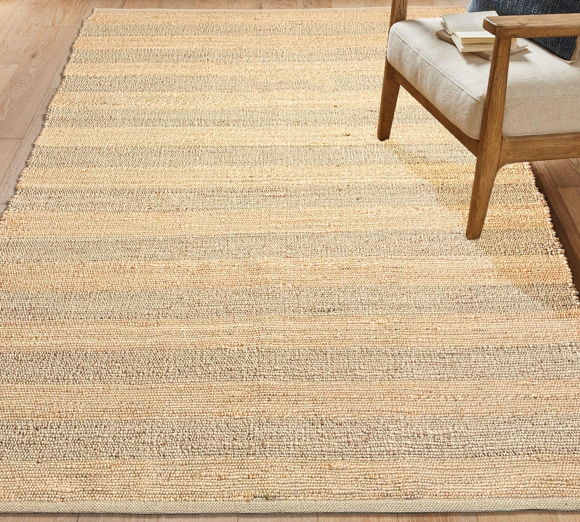 Chardin home 5x7 Jute Cotton Hand Woven Area Rug, Natural Jute Braided Boho Farmhouse Rug, Rustic Vintage Reversible Natural Fiber Rug for Living Room, Bedroom, Dining Room, Office, or Entryway.