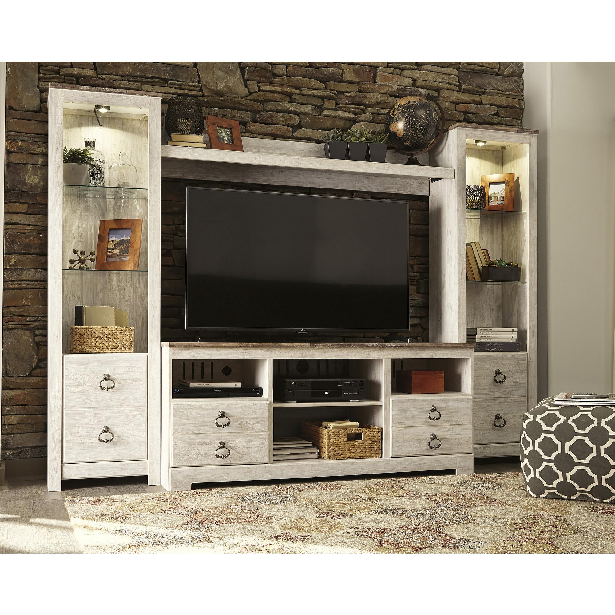 Signature Design by Ashley Wynnlow Rustic Pier-Style 72" Bookcase, Grayish Brown