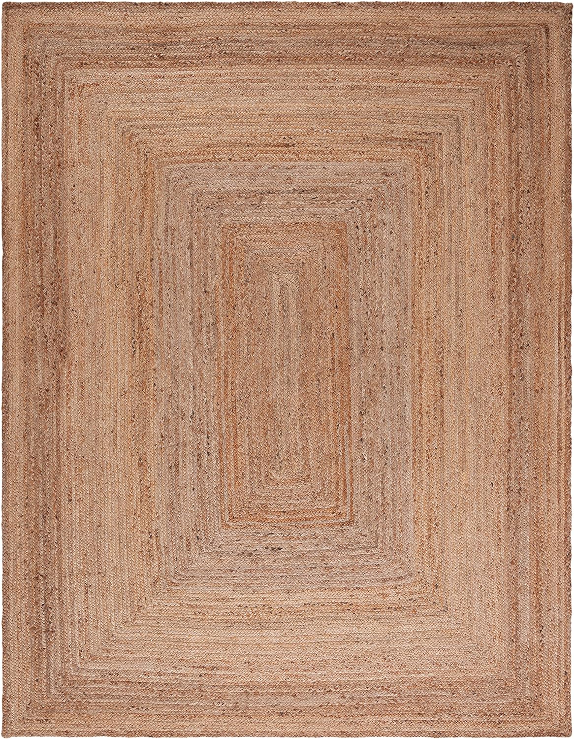 SAFAVIEH Area Rug 8x10 - Cape Cod Collection - Large - Natural Brown, Handmade Braided Flat Weave Jute (CAP252A)
