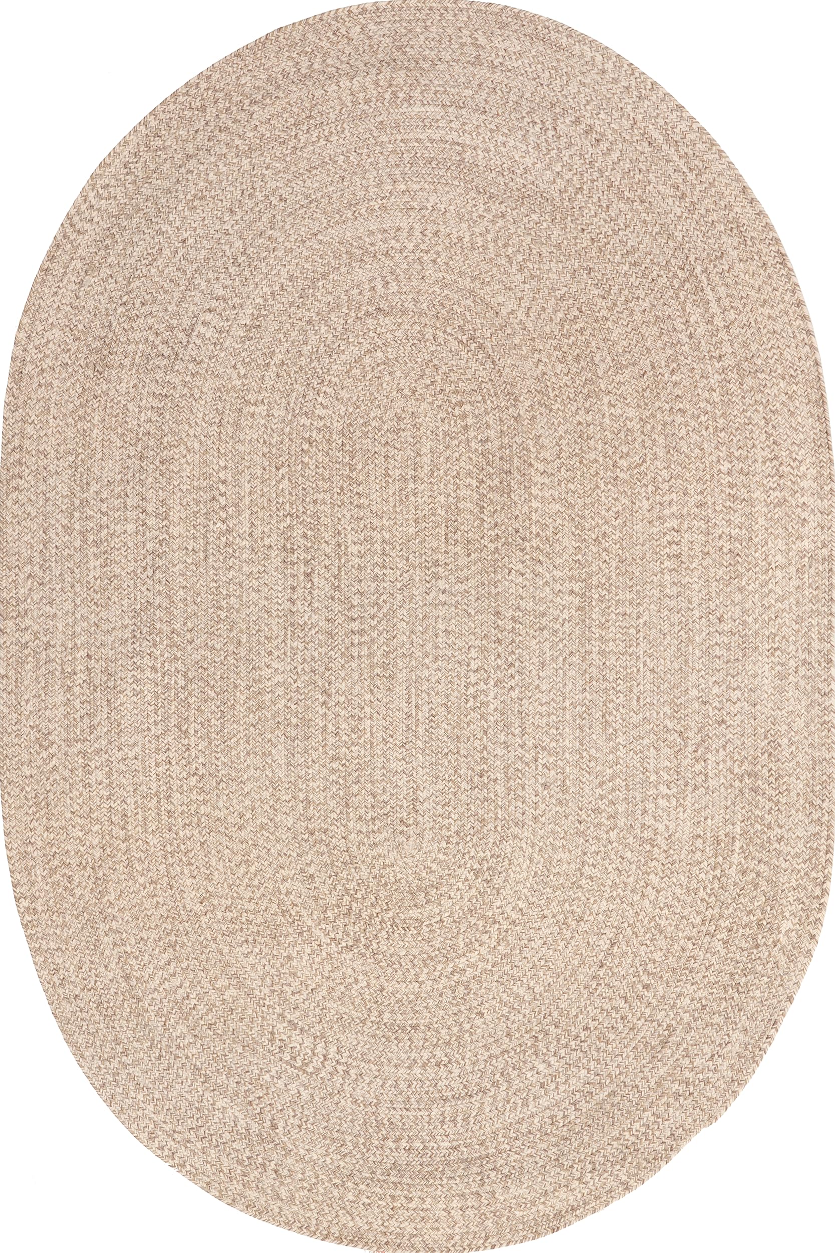 nuLOOM 5' x 8' Solid Hand Braided Indoor/Outdoor Area Rug, Pet-Friendly, High Traffic, Weather Resistant, for Patio, Balcony, Bedroom, Living Room, Dining Room, Wynn Tan