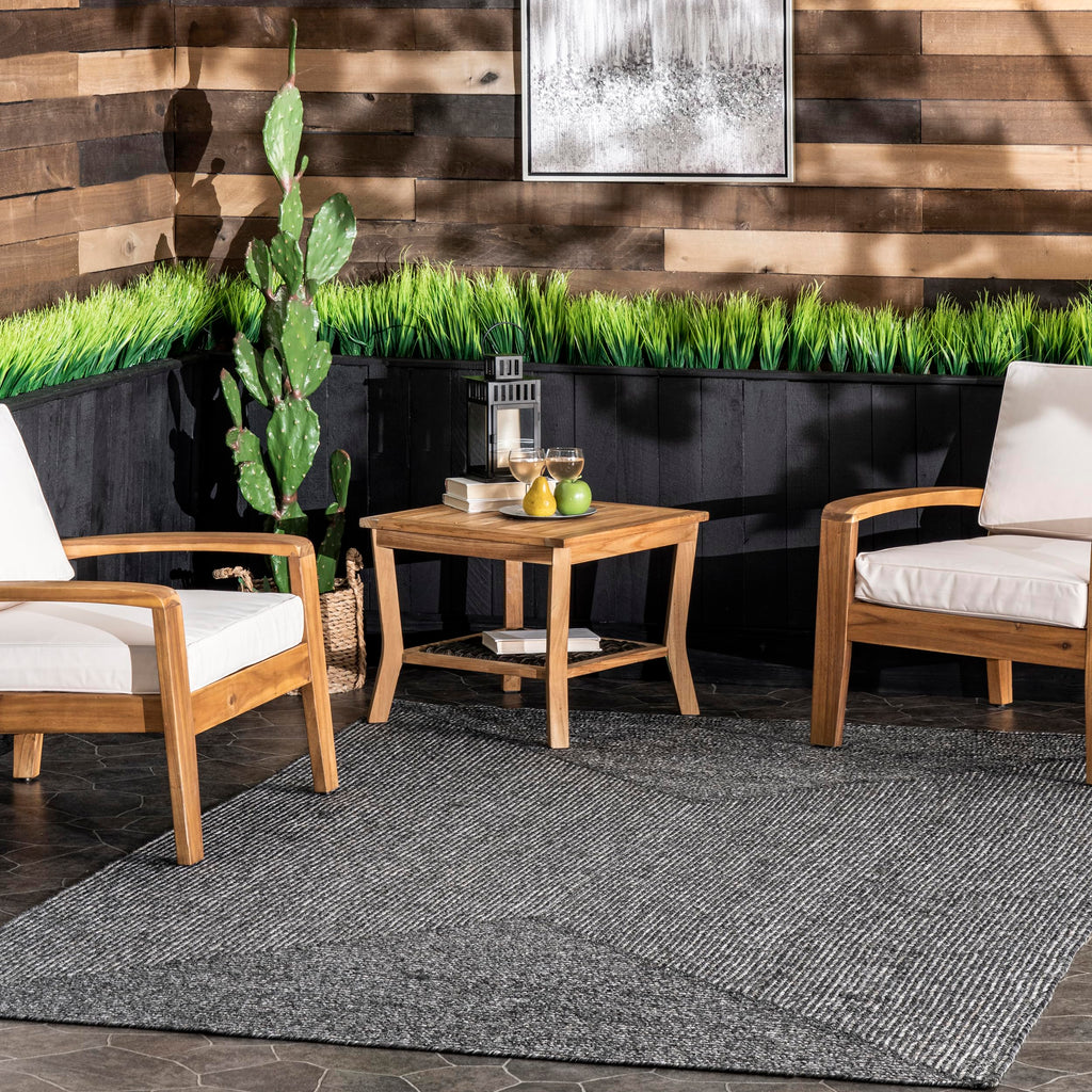 nuLOOM 5' x 8' Solid Hand Braided Indoor/Outdoor Area Rug, Pet-Friendly, High Traffic, Weather Resistant, for Patio, Balcony, Bedroom, Living Room, Dining Room, Wynn Tan